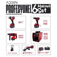 ADDEN ADN-SET-0006 Profesyonel 5’li Şarjlı El Aleti Seti + EYSP Kaynak Makinesi