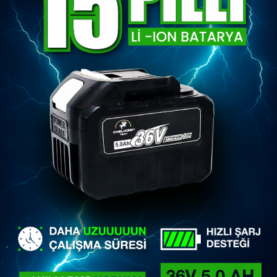 Chelikbei ADN0975 15 Pilli 36Volt 5Amper El Aletleri Batarya Mükemmel Performans