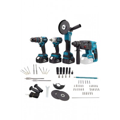 DAWREEK ADN0012 36V Şarjlı Dörtlü Set – Kömürsüz Matkap, Taşlama, Kırıcı Hilti ve Somun Sıkma