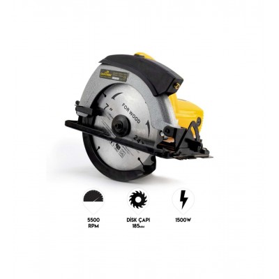 Dawreek ADN0561 1500W Elektrikli Daire Testere 5500 RPM, Lazer Hizalamalı, Profesyonel Kesim