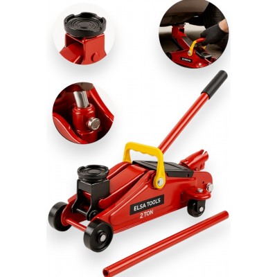 ELSA TOOLS ADN0919 2 Ton Arabalı Makas Kriko | Dayanıklı Çelik Gövde | 135-330 mm Kaldırma Mesafesi
