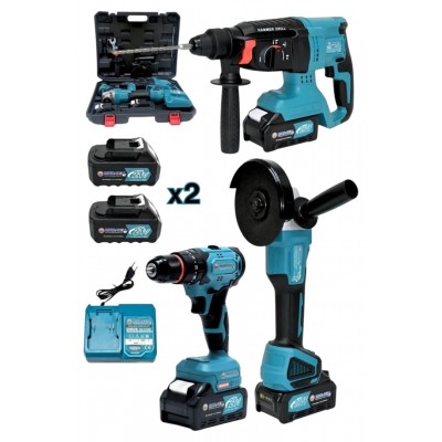 Murcell ADN0009 21V Şarjlı Kömürsüz Üçlü Set – Matkap, 125mm Taşlama, 3 Modlu Hilti