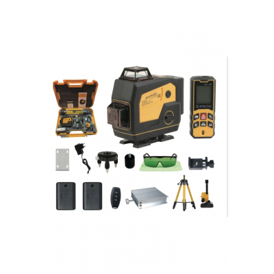 HAKTAŞ ADN0614 Bluetooth Bağlantılı 16 Yönlü Lazer Terazi Tripod Lazer Metre Seti | Hoparlörlü